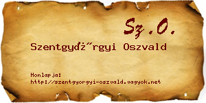 Szentgyörgyi Oszvald névjegykártya